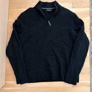 Banana Republic Merino Wool Men's Black Half-Zip Sweater
